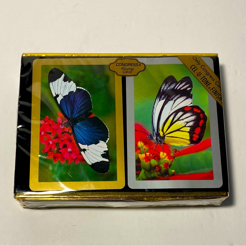 Congress BUTTERFLIES Playing Cards - 2 Deck Set - NEW, SEALED and UNOPENED Spain